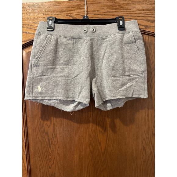 Polo Ralph Lauren Pants - Polo Ralph Lauren Women's Gray Raw Hem Sweat Shorts Comfy Casual